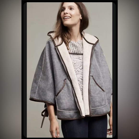 HEI HEI Jackets & Blazers - Anthropologie HEI HEI poncho cape reversible Sherpa. New without tags.